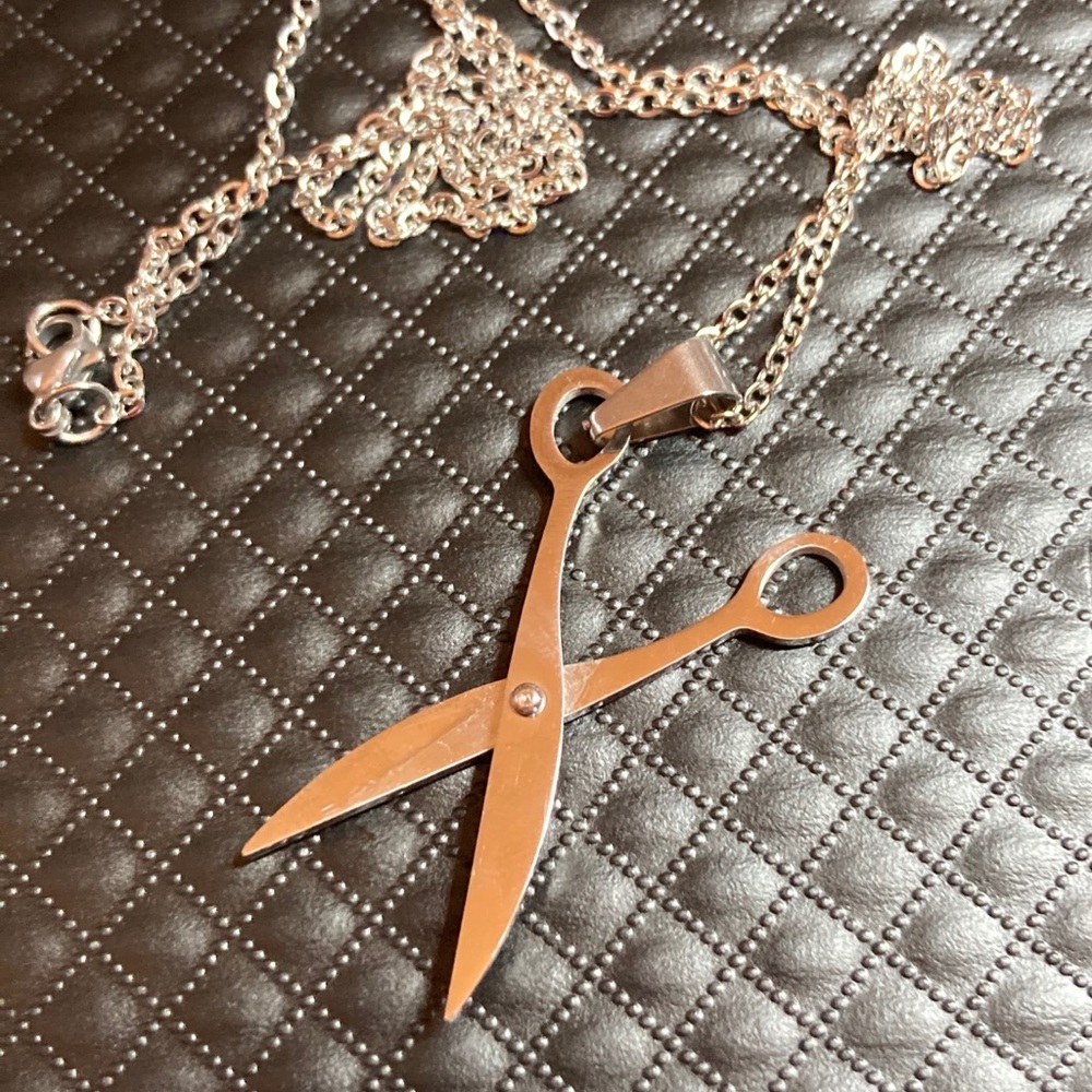 Stainless Steel Barber Scissors Necklace